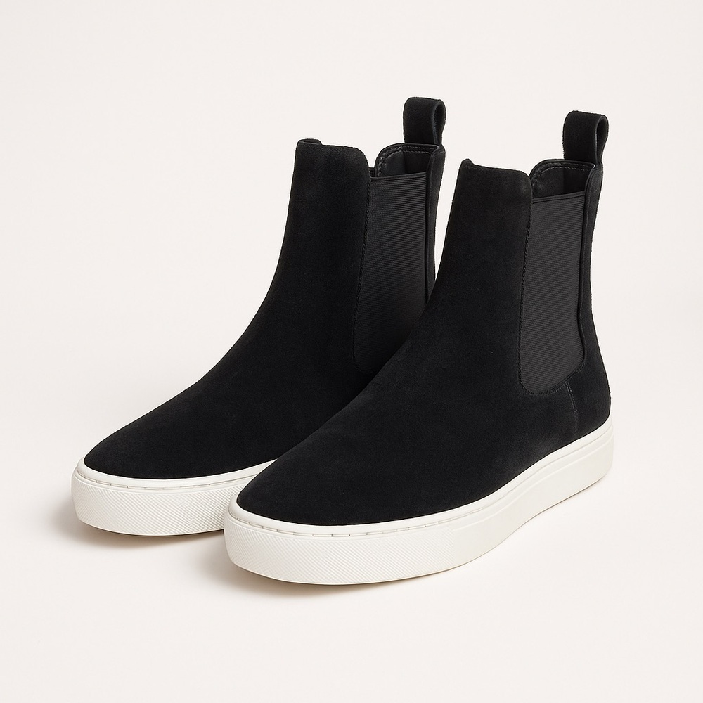 Vince Black Suede Water Repellent Chelsea Sneakers